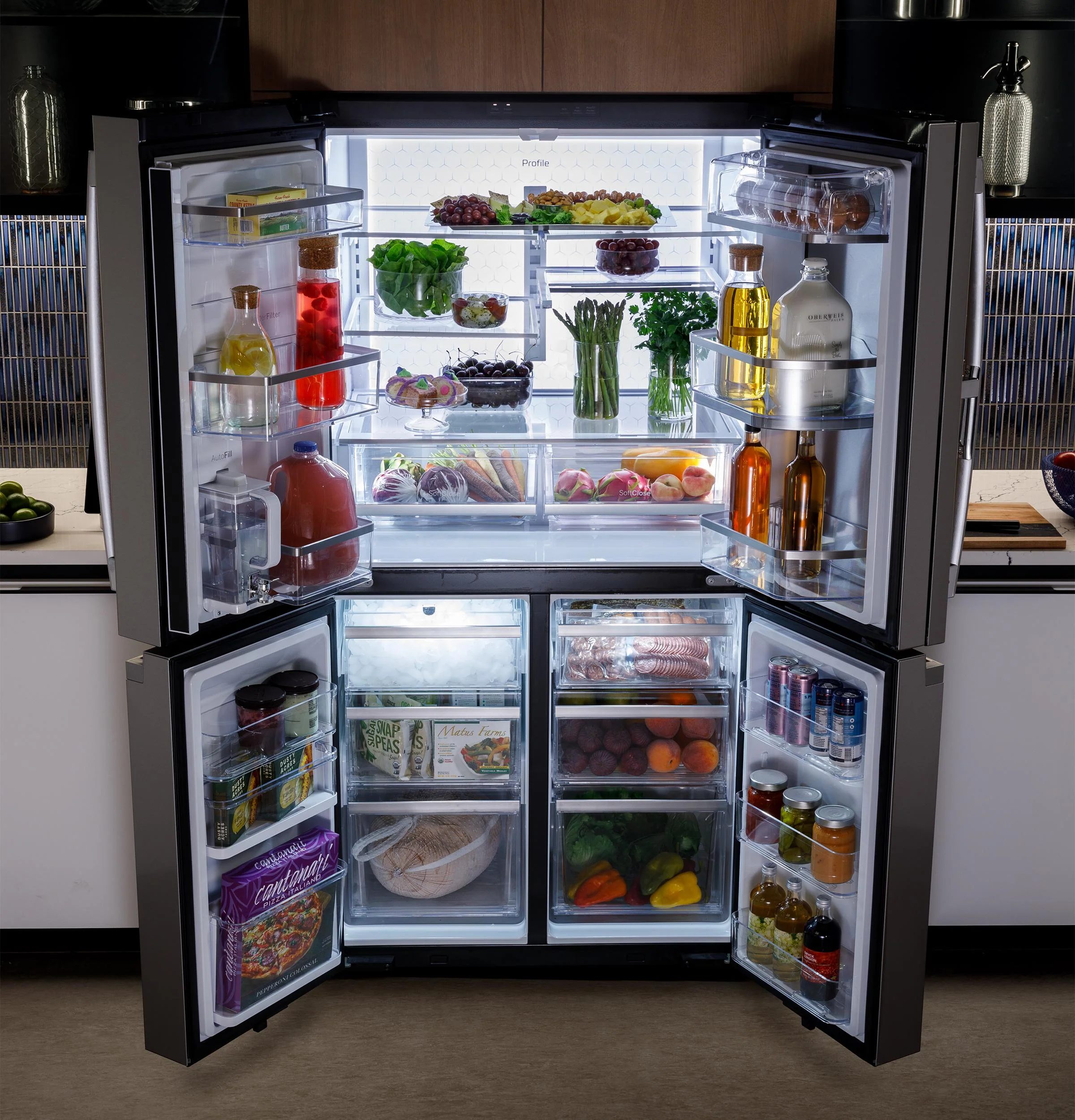 PHD23BYWFS GE Profile™ ENERGY STAR® 22.9 Cu. Ft. Counter-Depth Quad-Door Refrigerator with Dual-Dispense AutoFill Pitcher and Door in Door - Image 34