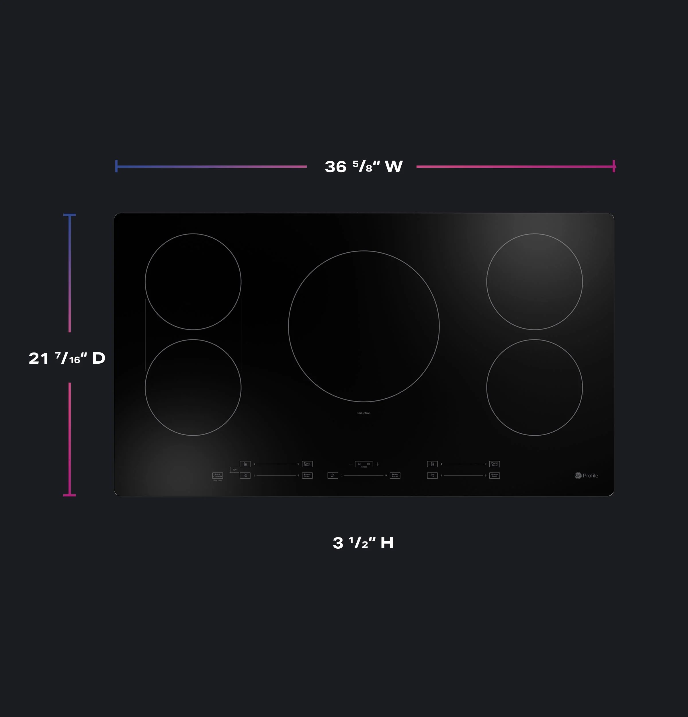 PHP6036DWBB GE Profile™ ENERGY STAR® 36" Built-In Touch Control Induction Cooktop - Image 6