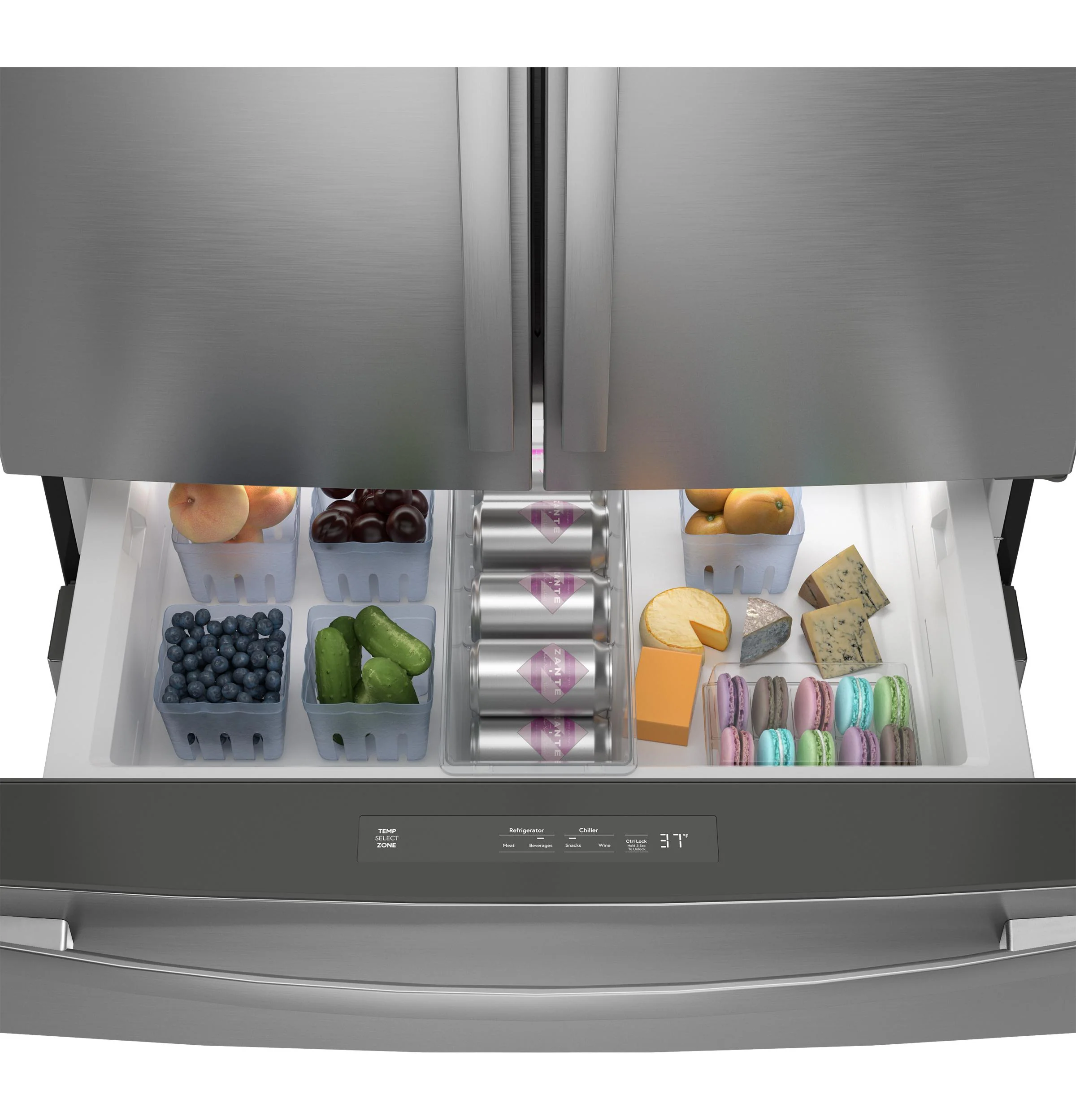 PJE23BYWFS GE Profile™ ENERGY STAR® 23.2 Cu. Ft. Smart Counter-Depth Fingerprint Resistant 4-Door French-Door Refrigerator - Image 8
