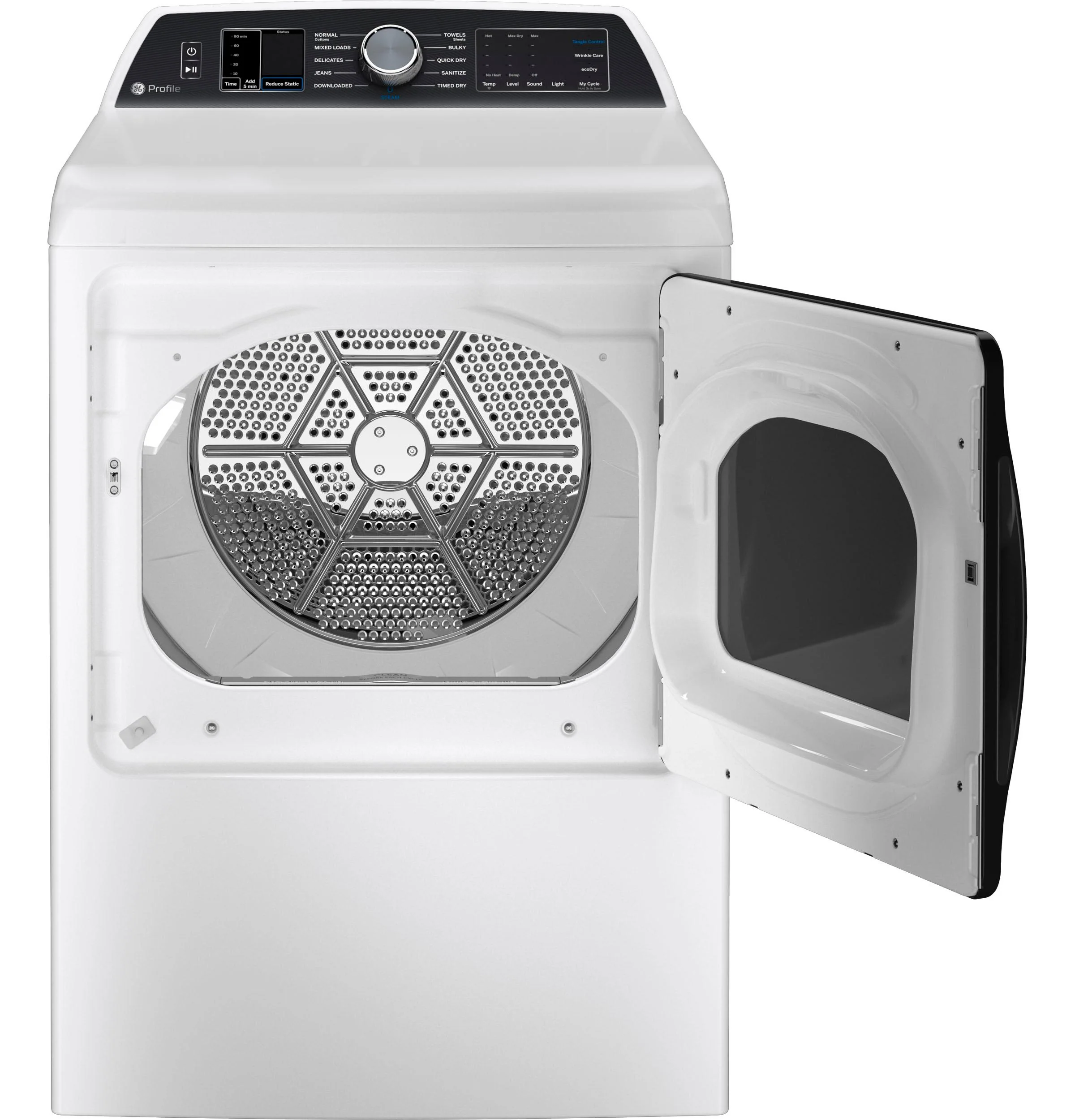 PTD70EBSTWS GE Profile™ ENERGY STAR® 7.4 cu. ft. Capacity Smart aluminized alloy drum Electric Dryer with Sanitize Cycle and Sensor Dry - Image 2