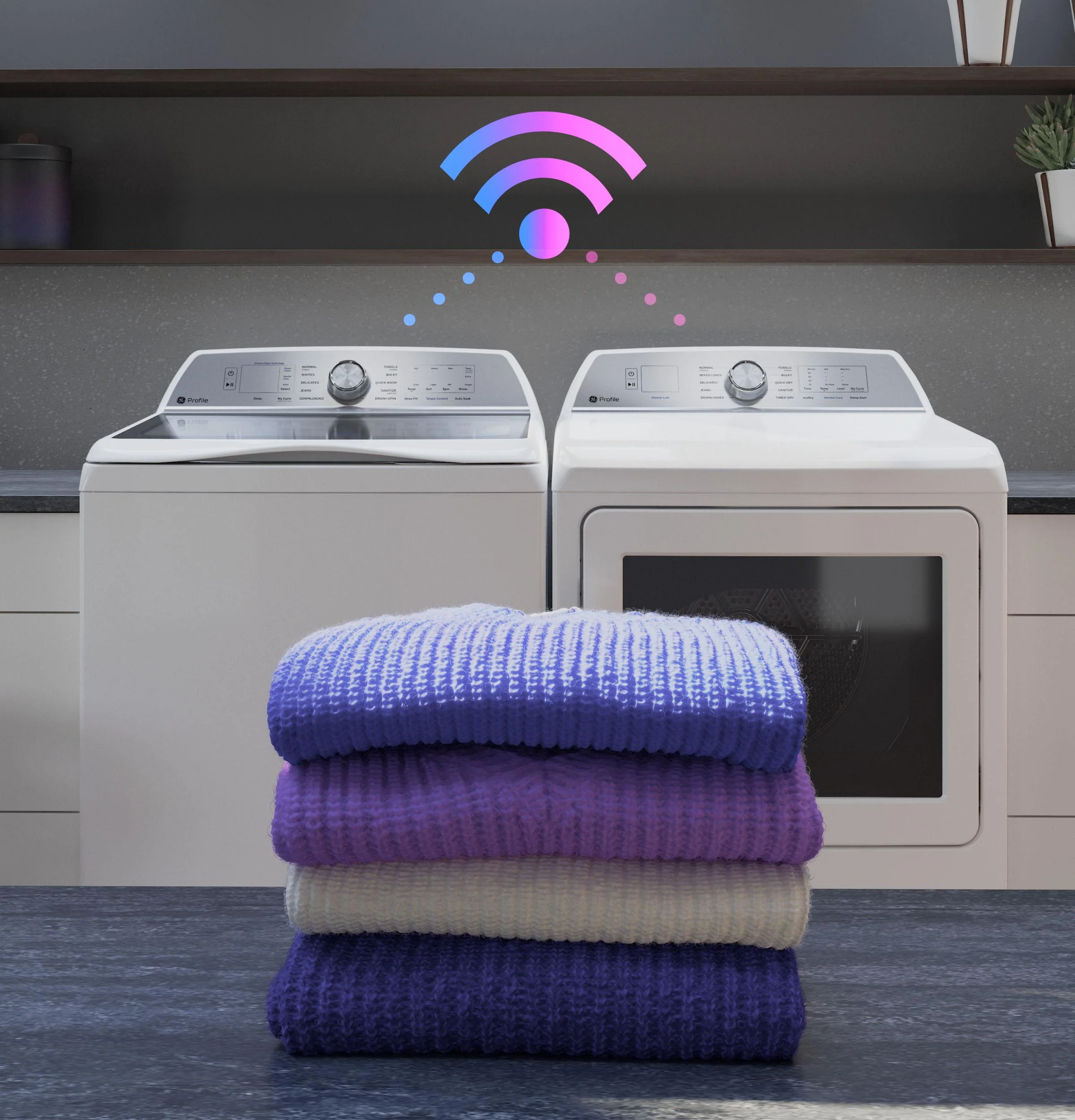 PTD70EBSTWS GE Profile™ ENERGY STAR® 7.4 cu. ft. Capacity Smart aluminized alloy drum Electric Dryer with Sanitize Cycle and Sensor Dry - Image 8
