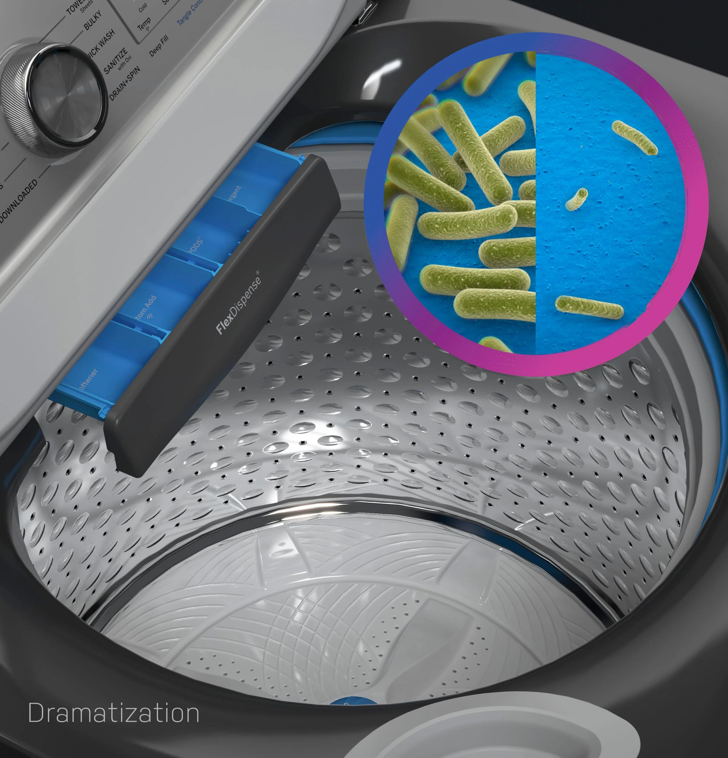 PTW600BSRWS GE Profile™ ENERGY STAR® 5.0 cu. ft. Capacity Washer with Smarter Wash Technology and FlexDispense™ - Image 11