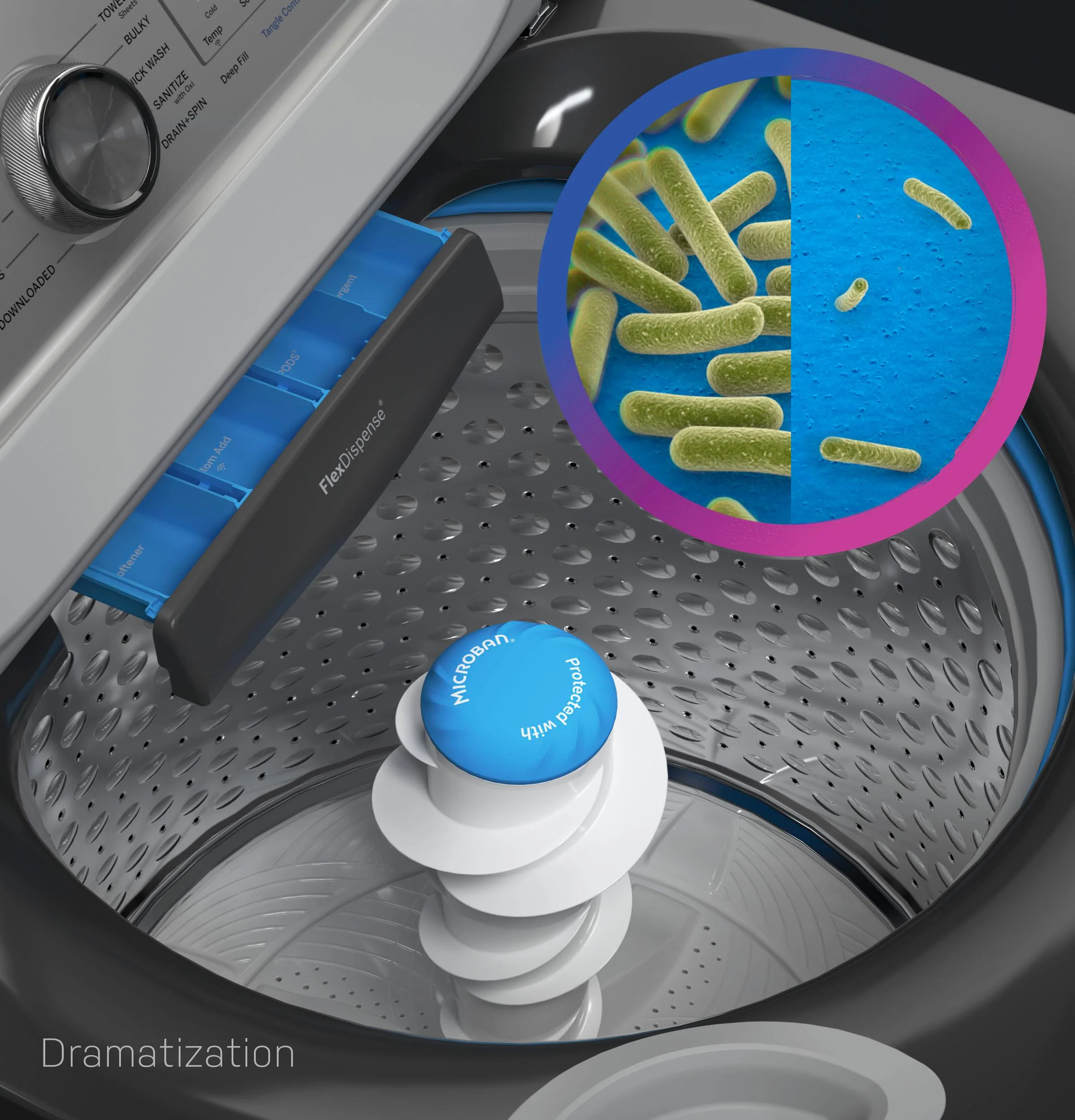 PTW605BSRWS GE Profile™ ENERGY STAR® 4.9 cu. ft. Capacity Washer with Smarter Wash Technology and FlexDispense™ - Image 11