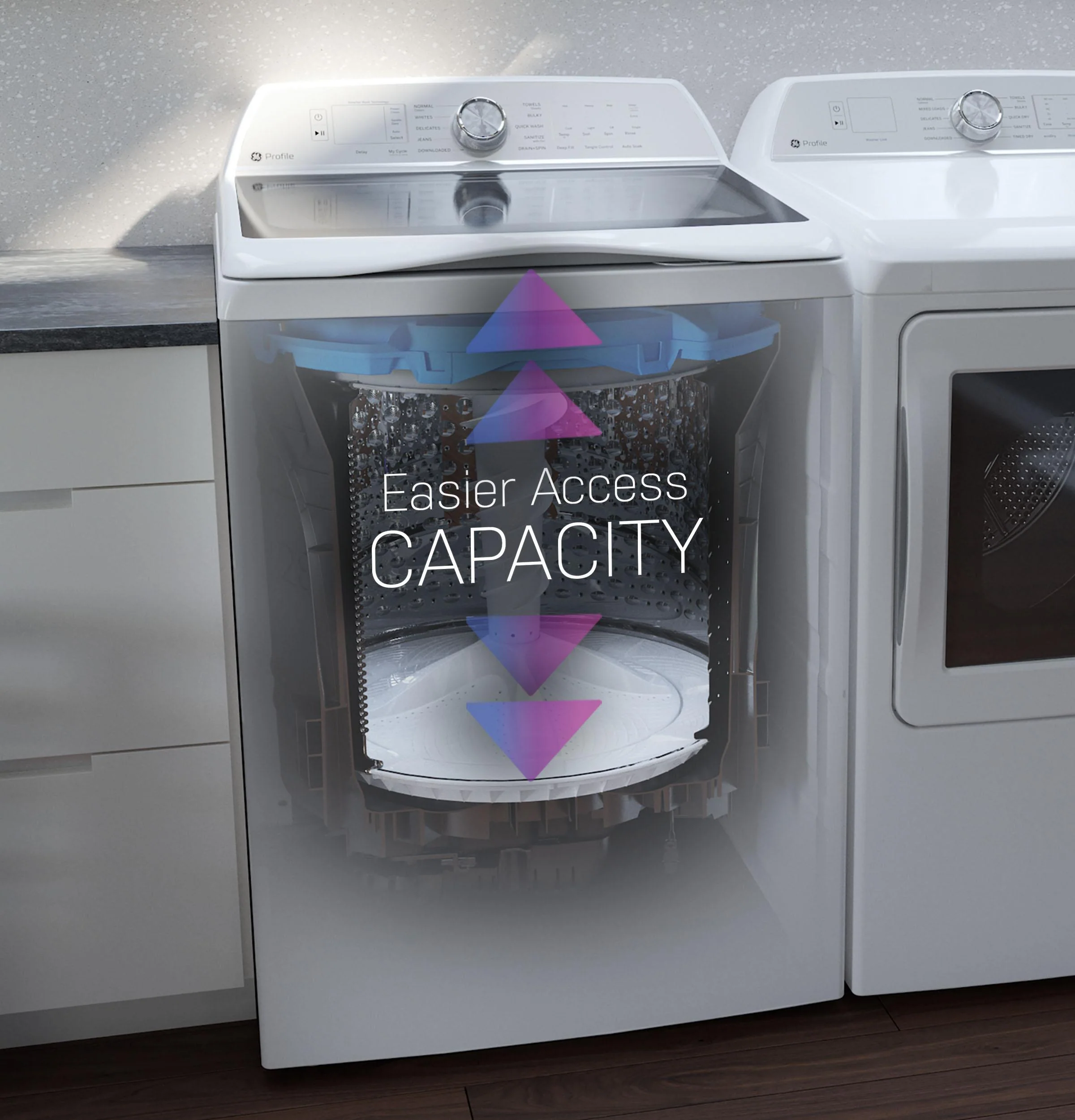 PTW705BSTWS GE Profile™ ENERGY STAR® 5.3 cu. ft. Capacity Washer with Smarter Wash Technology and FlexDispense™ - Image 10