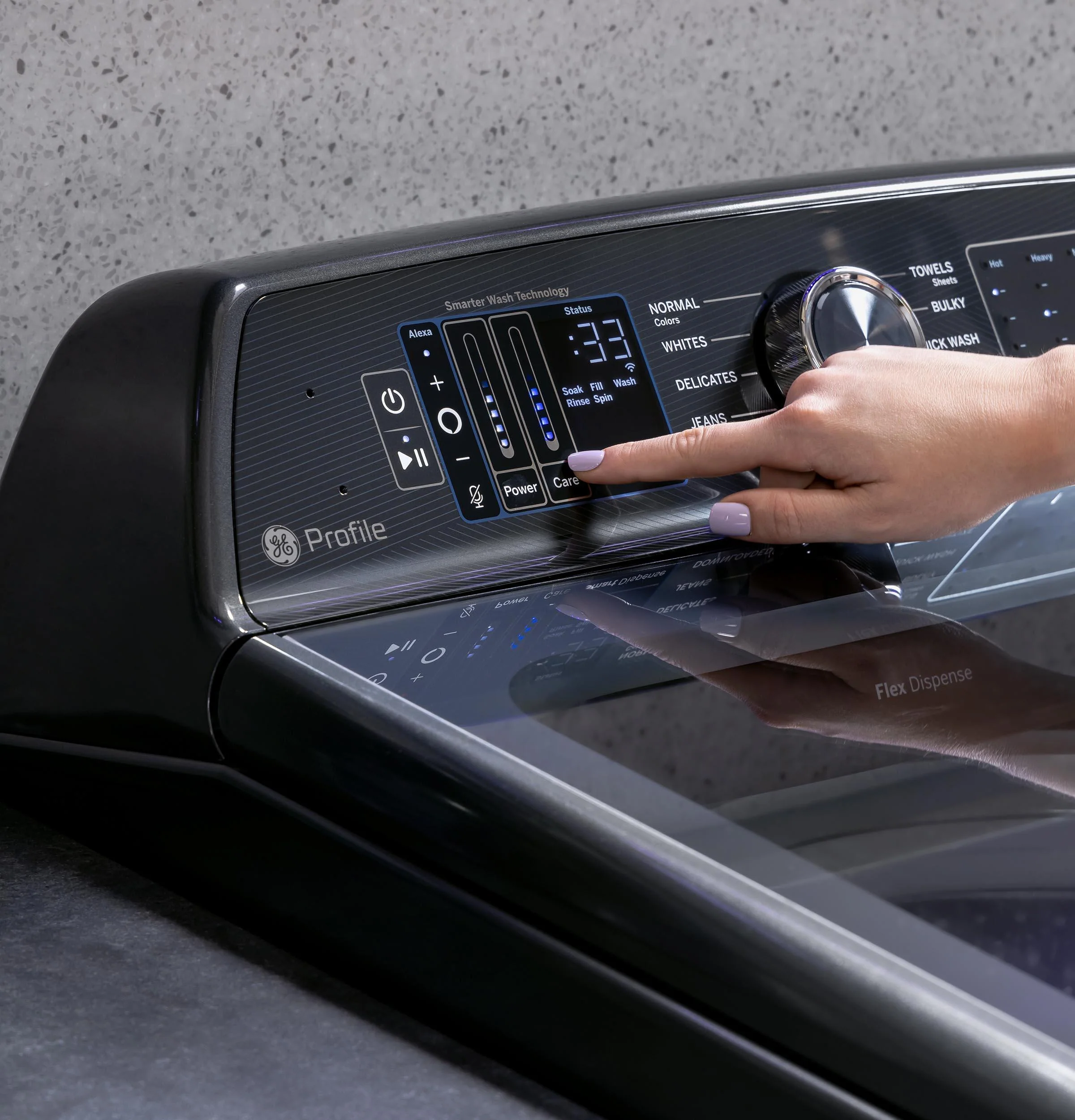 PTW905BPTRS GE Profile™ ENERGY STAR® 5.3 cu. ft. Capacity Washer with Smarter Wash Technology and FlexDispense™ - Image 9