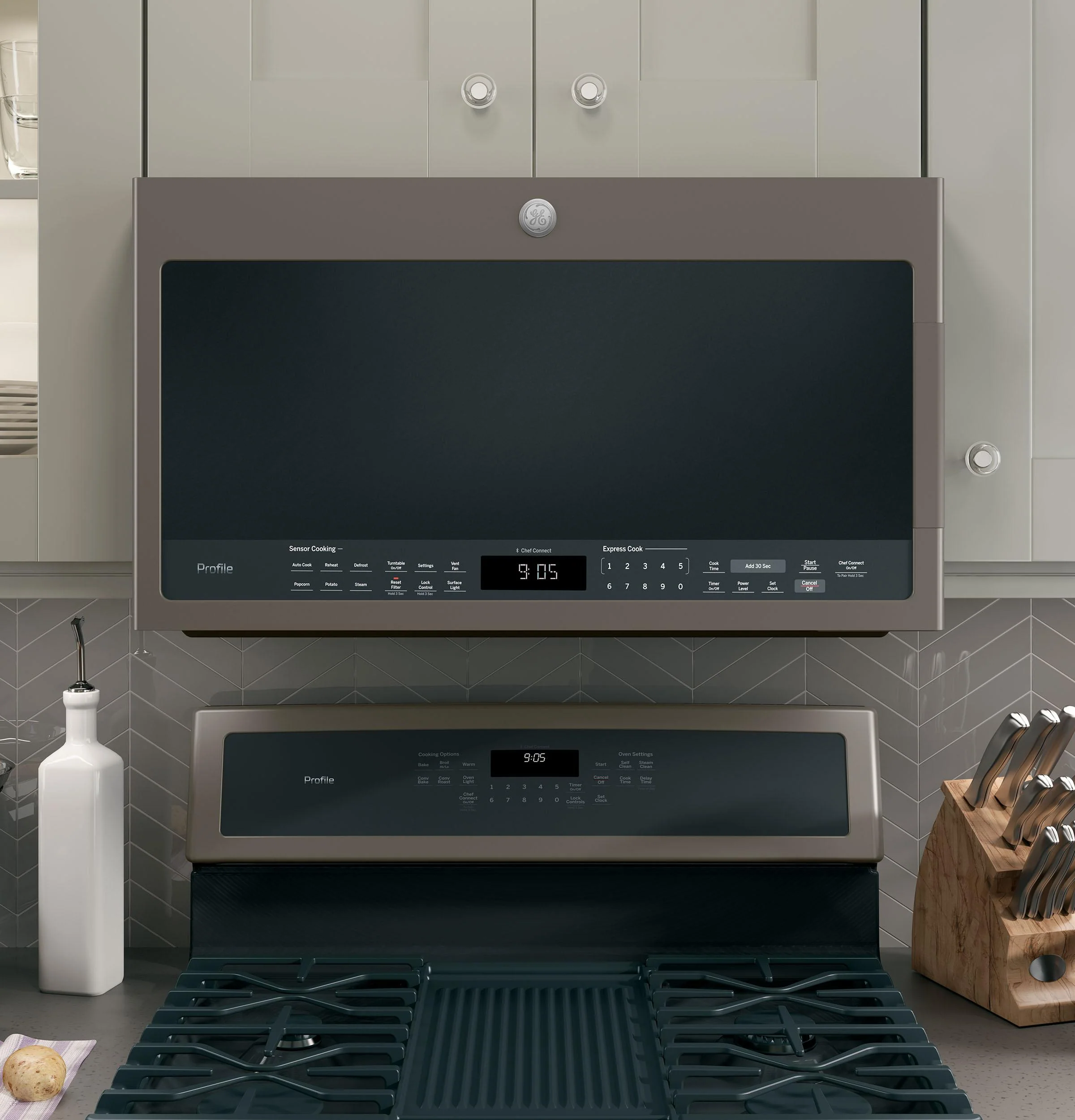 GE Profile™ 2.1 Cu. Ft. Over-the-Range Sensor Microwave Oven - Image 3
