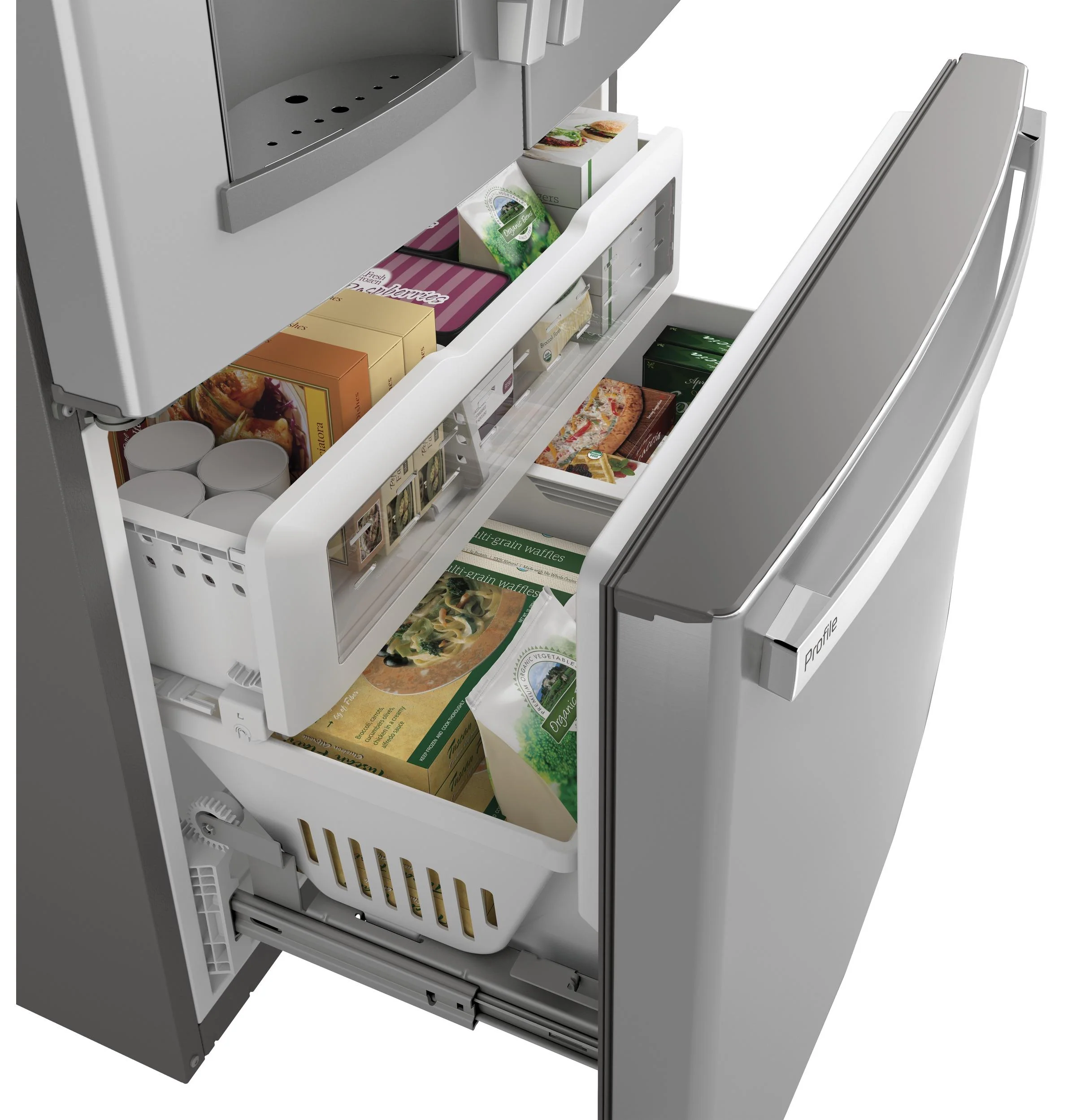 PYD22KYNFS GE Profile™ 22.1 Cu. Ft. Counter-Depth Fingerprint Resistant French-Door Refrigerator with Door In Door and Hands-Free AutoFill - Image 4