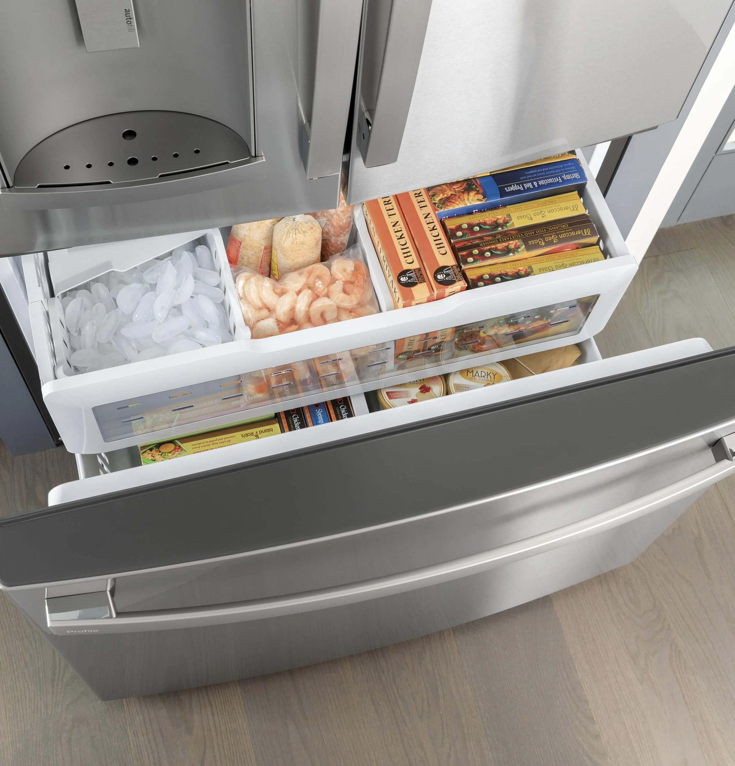 PYE22KYNFS GE Profile™ ENERGY STAR® 22.1 Cu. Ft. Counter-Depth Fingerprint Resistant French-Door Refrigerator with Hands-Free AutoFill - Image 20