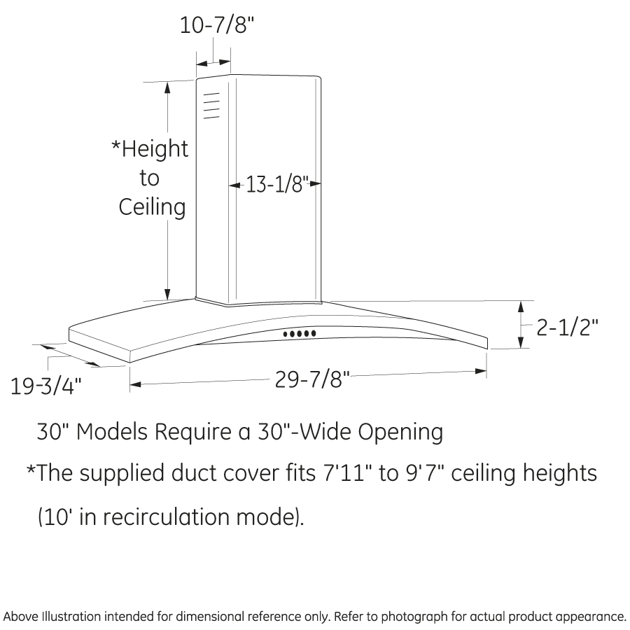 Ge Appliances UVW7301SWSS 30" Wall-Mount Chimney Hood - Image 5