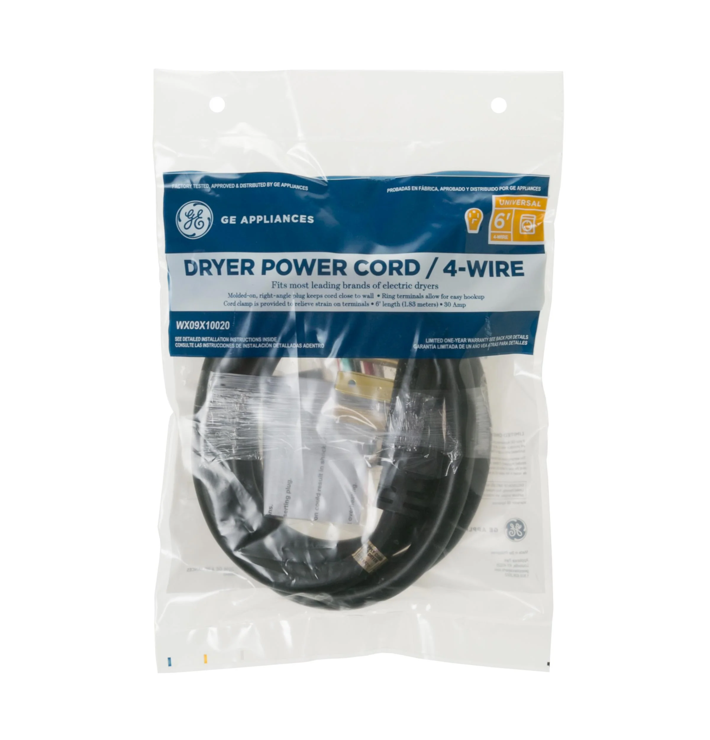 Ge Appliances WX09X10020 6' 30amp 4 Wire Dryer Cord - Image 2