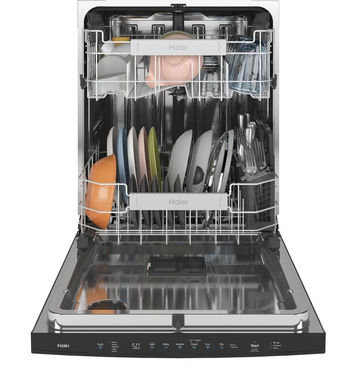 Haier ENERGY STAR® Smart Top Control with Stainless Steel Interior Dishwasher with Sanitize Cycle - Image 42