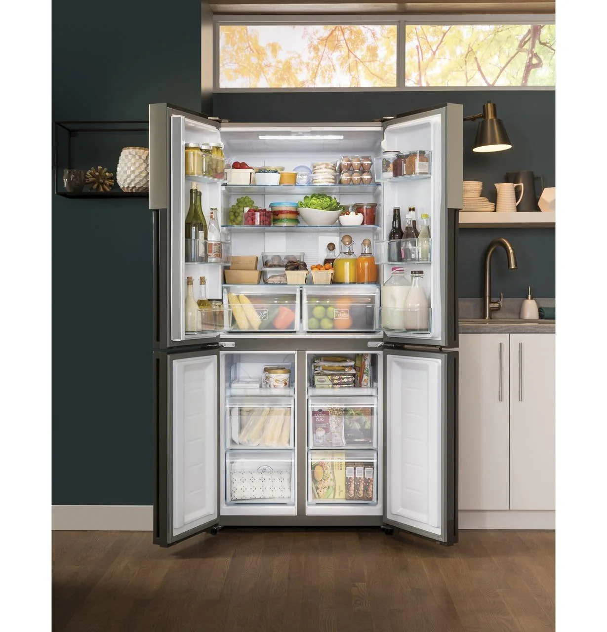 QHE16HYPFS Haier ENERGY STAR® 16.8 Cu. Ft. Quad Door Refrigerator - Image 14