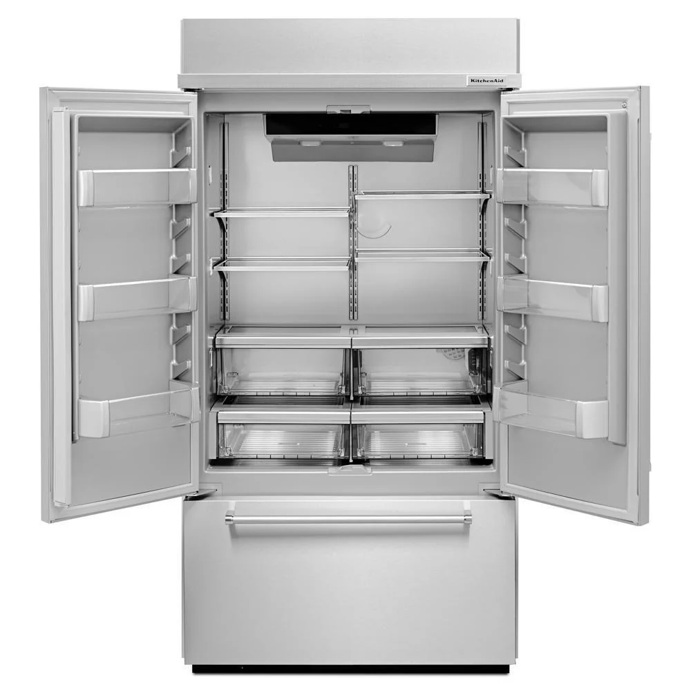 Kitchenaid KBFN502ESS 24.2 Cu. Ft. 42" Width Built-In Stainless French Door Refrigerator with Platinum Interior Design - Image 4