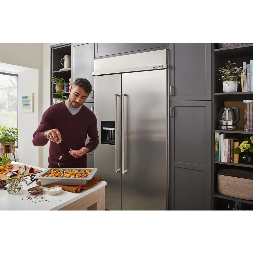 Kitchenaid KBSD708MSS 29.4 Cu. Ft. 48" Built-In Side-by-Side Refrigerator with Ice and Water Dispenser - Image 18