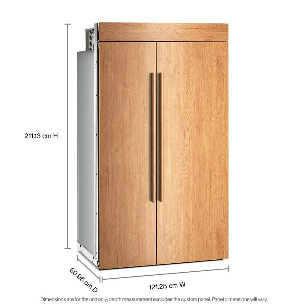Kitchenaid KBSN748TPA 30 Cu. Ft. 48" Built-In Panel-Ready Side-by-Side Refrigerator with Platinum Interior