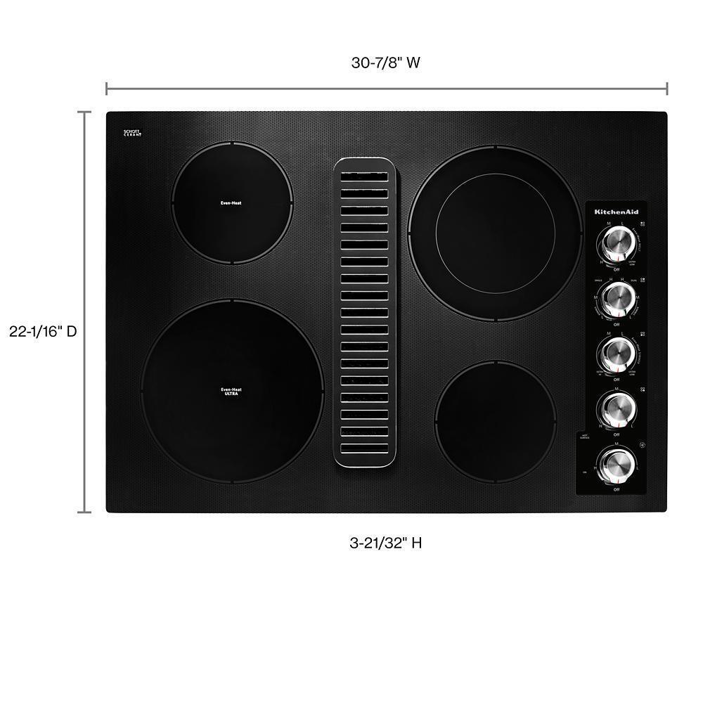Kitchenaid KCED600GBL 30" Electric Downdraft Cooktop with 4 Elements - Image 7