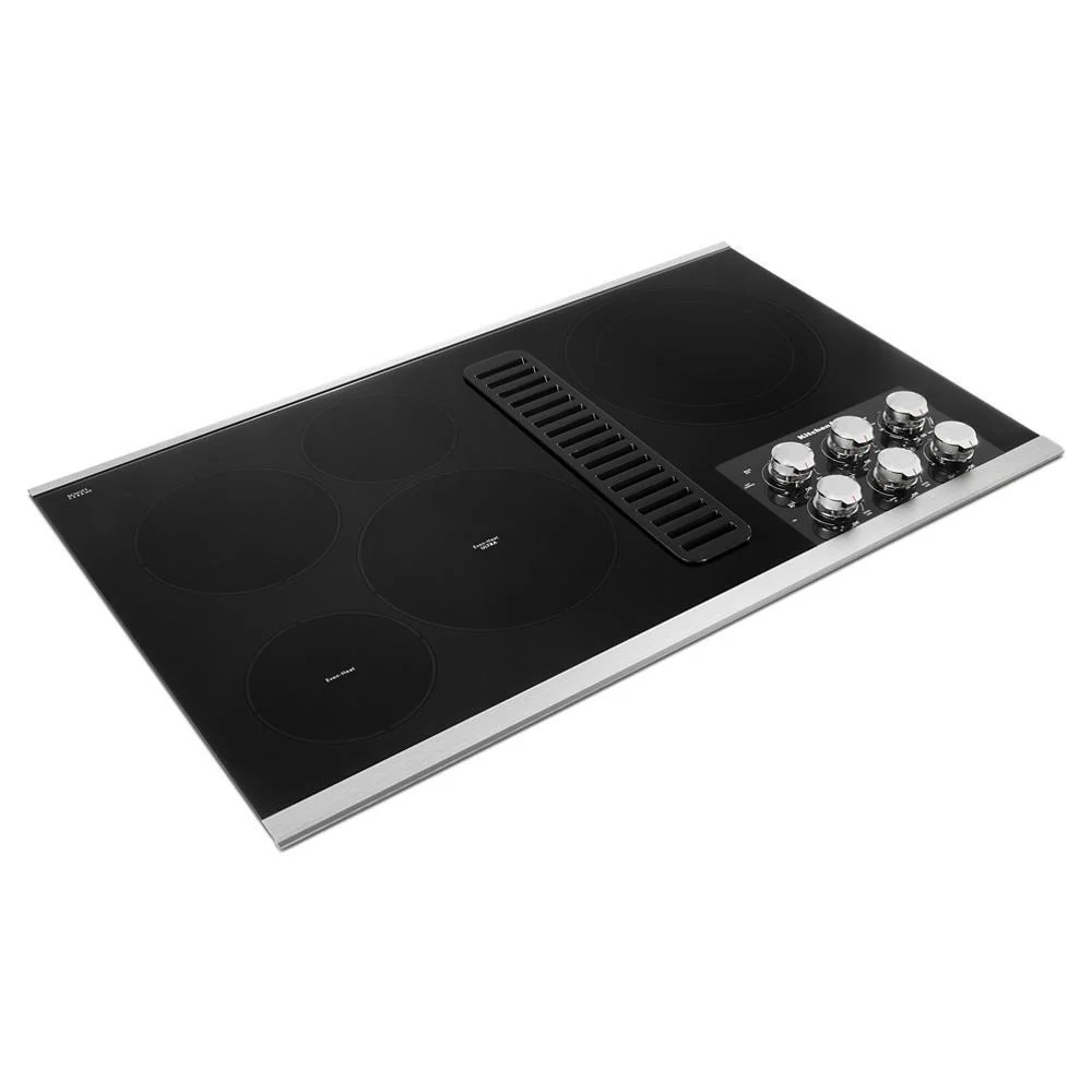 Kitchenaid KCED606GSS 36" Electric Downdraft Cooktop with 5 Elements - Image 4