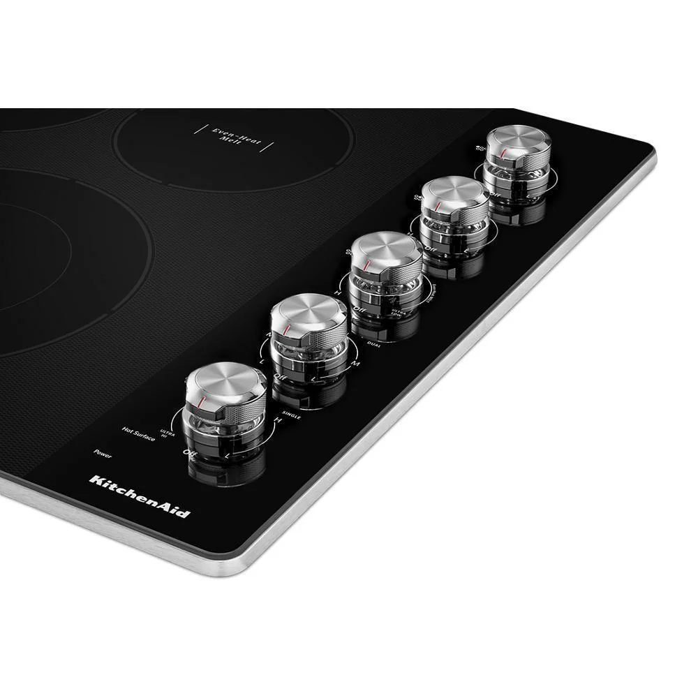 Kitchenaid KCES550HSS 30" Electric Cooktop with 5 Elements and Knob Controls - Image 4