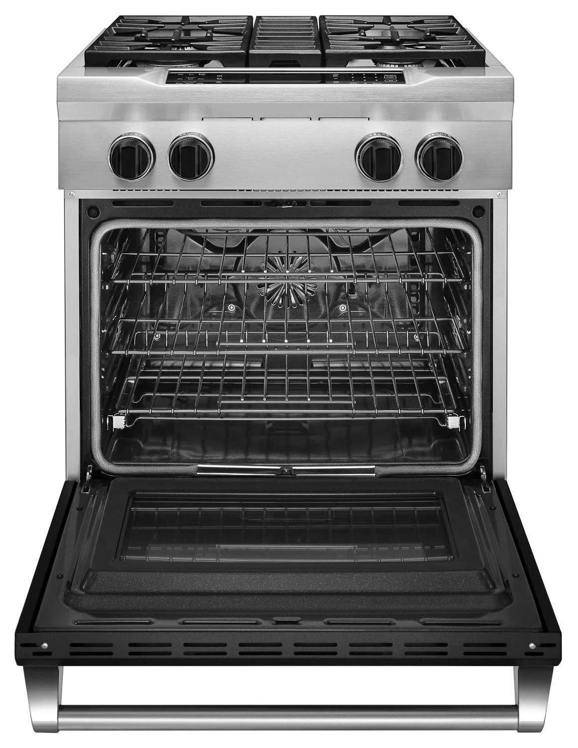 Kitchenaid KDRS407VBK 30'' 4-Burner Dual Fuel Freestanding Range, Commercial-Style Imperial Black - Image 2