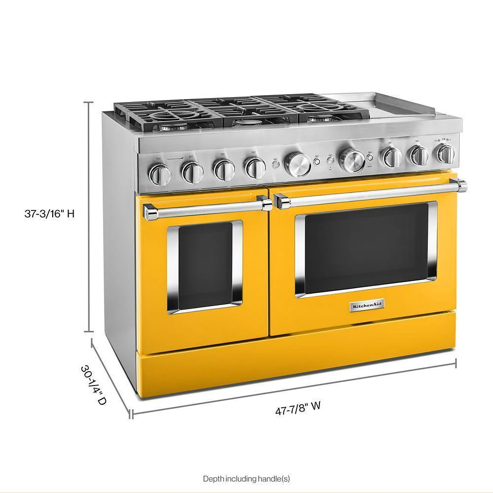 KFDC558JYP KitchenAid® 48'' Smart Commercial-Style Dual Fuel Range with Griddle - Image 2