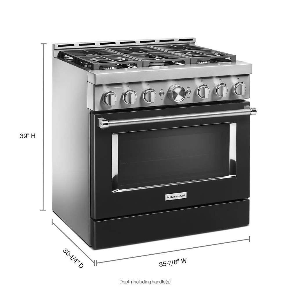 KFGC506JBK KitchenAid® 36'' Smart Commercial-Style Gas Range with 6 Burners - Image 2