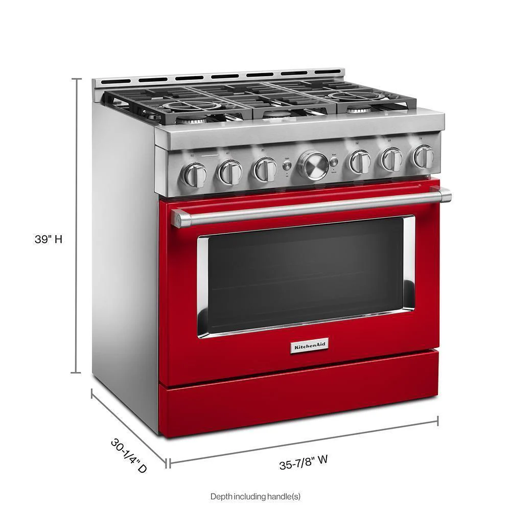 KFGC506JPA KitchenAid® 36'' Smart Commercial-Style Gas Range with 6 Burners - Image 2