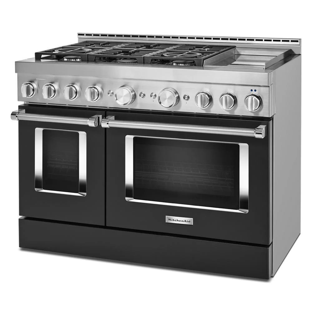 KFGC558JBK KitchenAid® 48'' Smart Commercial-Style Gas Range with Griddle - Image 4