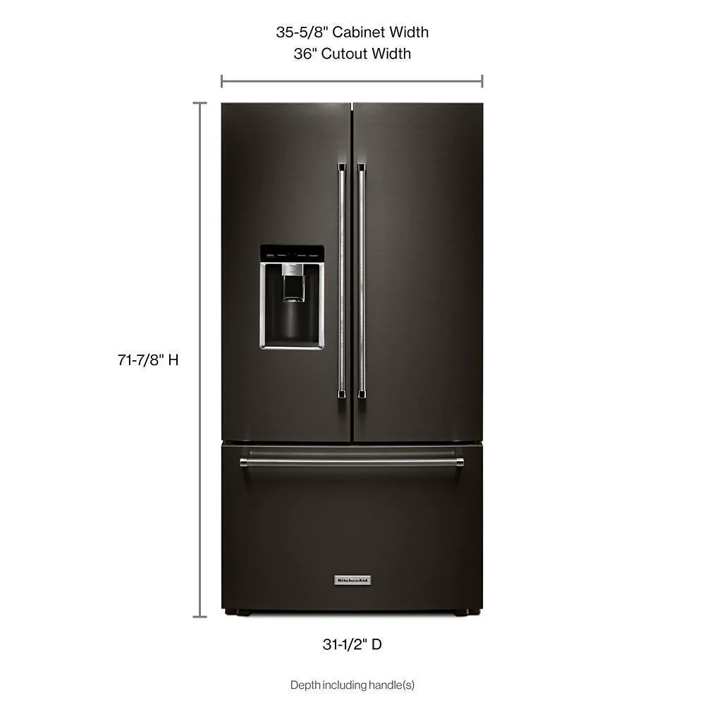 Kitchenaid KRFC704FBS 23.8 cu. ft. 36" Counter-Depth French Door Platinum Interior Refrigerator with PrintShield™ Finish - Image 5