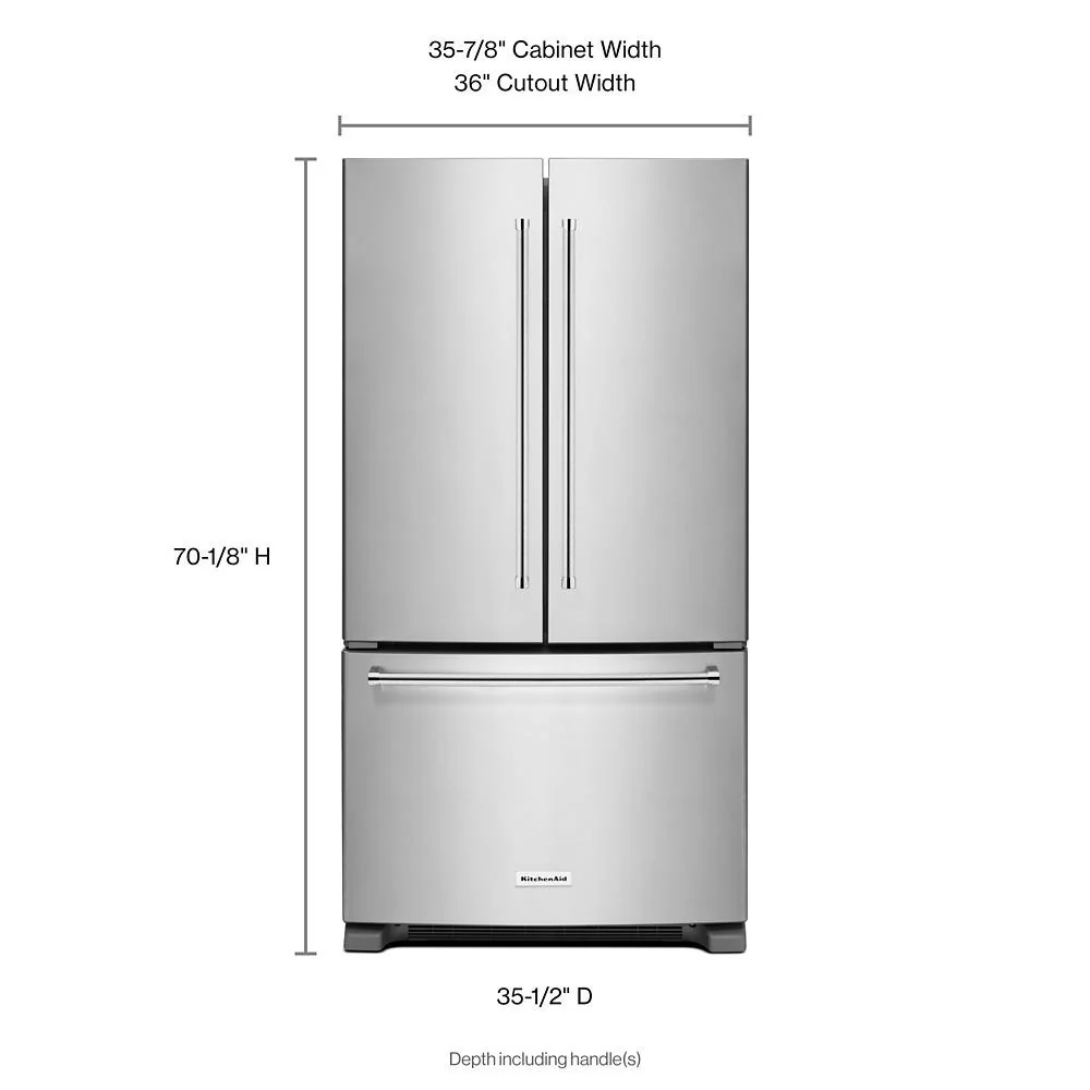 Kitchenaid KRFF305ESS 25 Cu. Ft. 36-Width Standard Depth French Door Refrigerator with Interior Dispense - Image 7