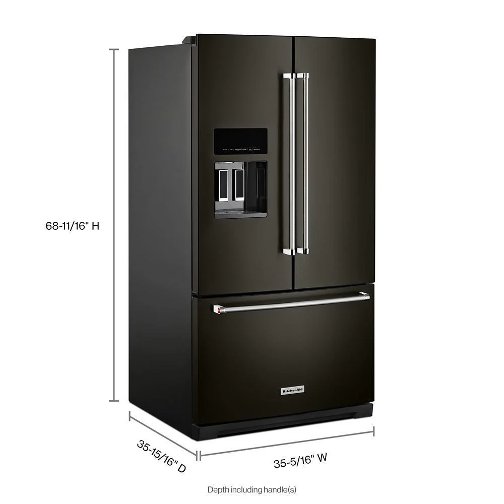 Kitchenaid KRFF577KBS 26.8 Cu. Ft. Standard-Depth French Door Refrigerator with Exterior Ice and Water Dispenser - Image 4