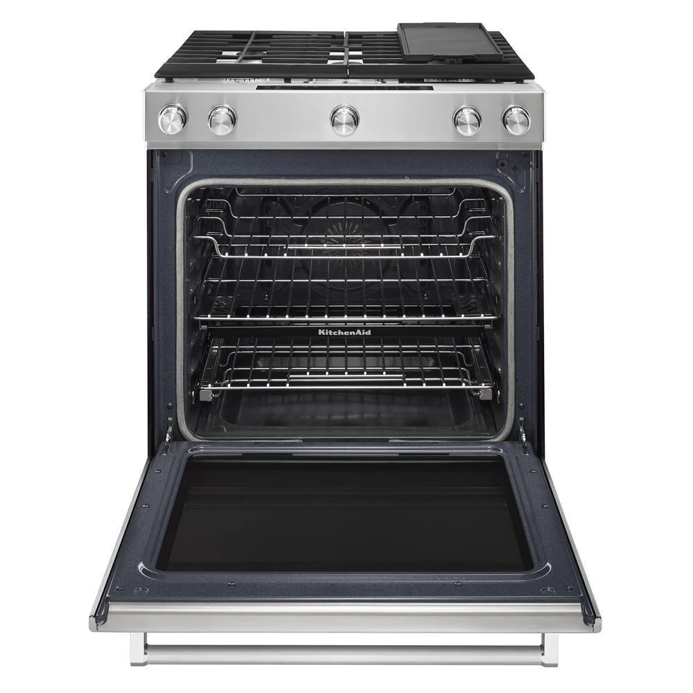 Kitchenaid KSDB900ESS 30-Inch 5-Burner Dual Fuel Convection Slide-In Range with Baking Drawer - Image 10