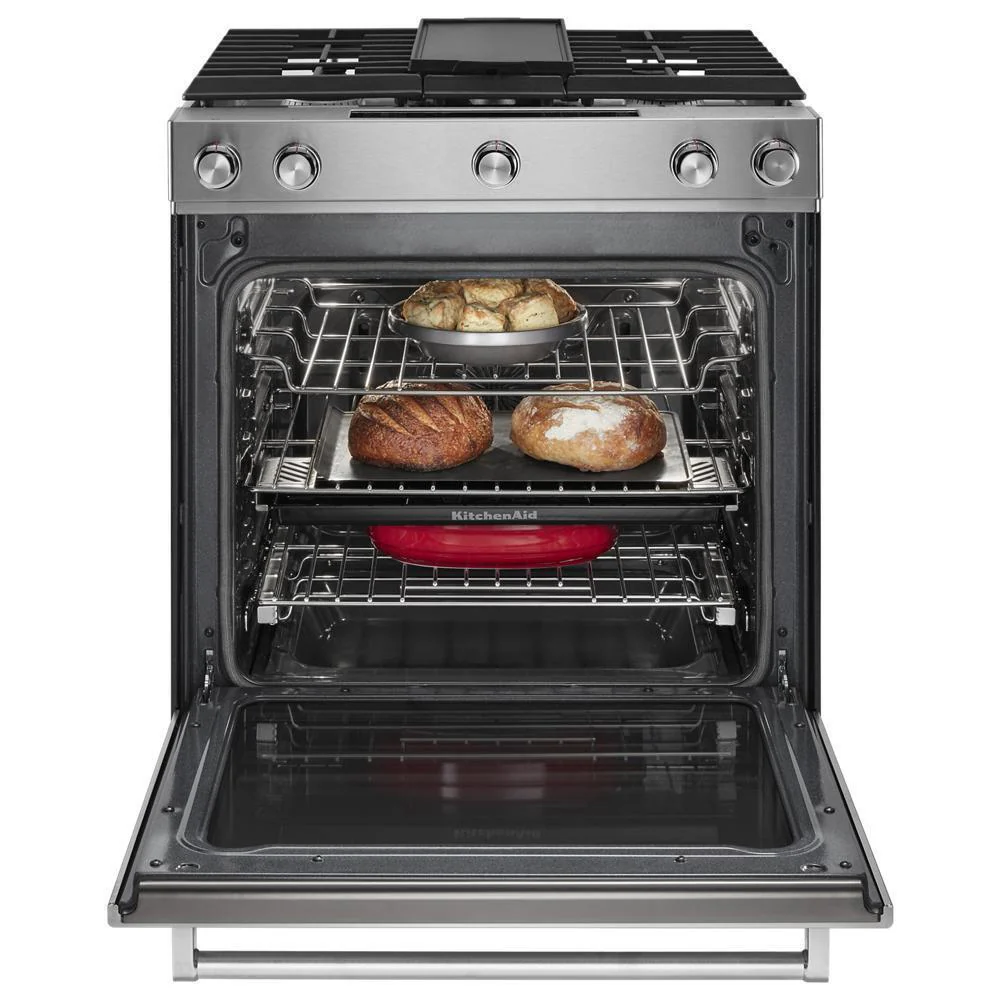 Kitchenaid KSDB900ESS 30-Inch 5-Burner Dual Fuel Convection Slide-In Range with Baking Drawer - Image 14