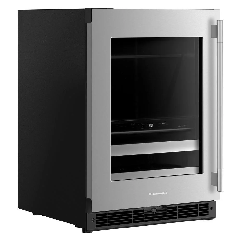 Kitchenaid KUBL524SSB 24" Beverage Center with Glass Door and Metal-Front Racks - Image 4