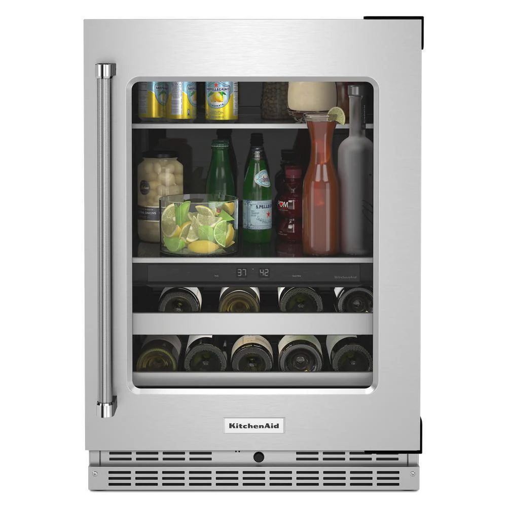 Kitchenaid KUBR314KSS 24" Beverage Center with Glass Door and Metal-Front Racks - Image 4