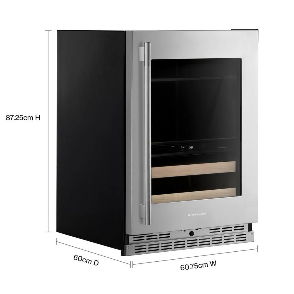 Kitchenaid KUBR524SPS 24" Beverage Center with Glass Door and Wood-Front Racks - Image 2