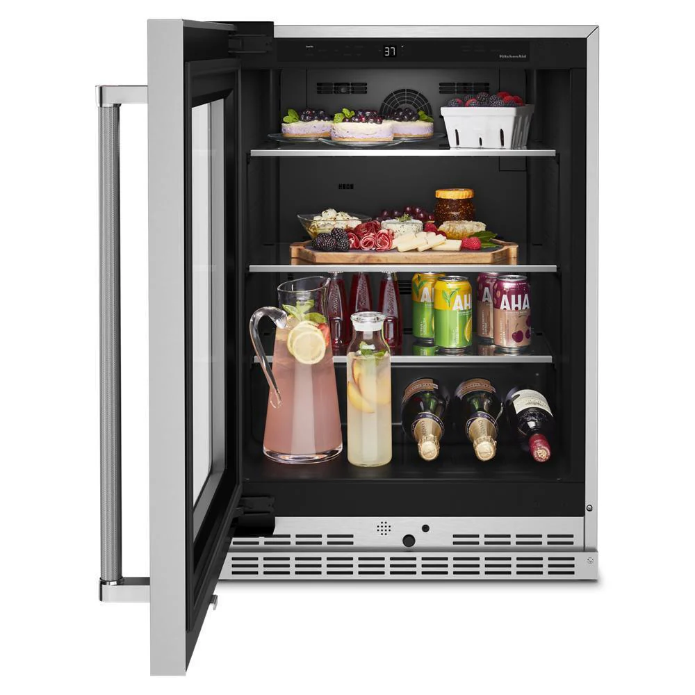 Kitchenaid KURL314KSS 24" Undercounter Refrigerator with Glass Door and Shelves with Metallic Accents - Image 8