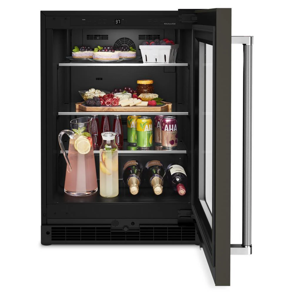 Kitchenaid KURR314KBS 24" Undercounter Refrigerator with Glass Door and Shelves with Metallic Accents and PrintShield™ Finish - Image 10