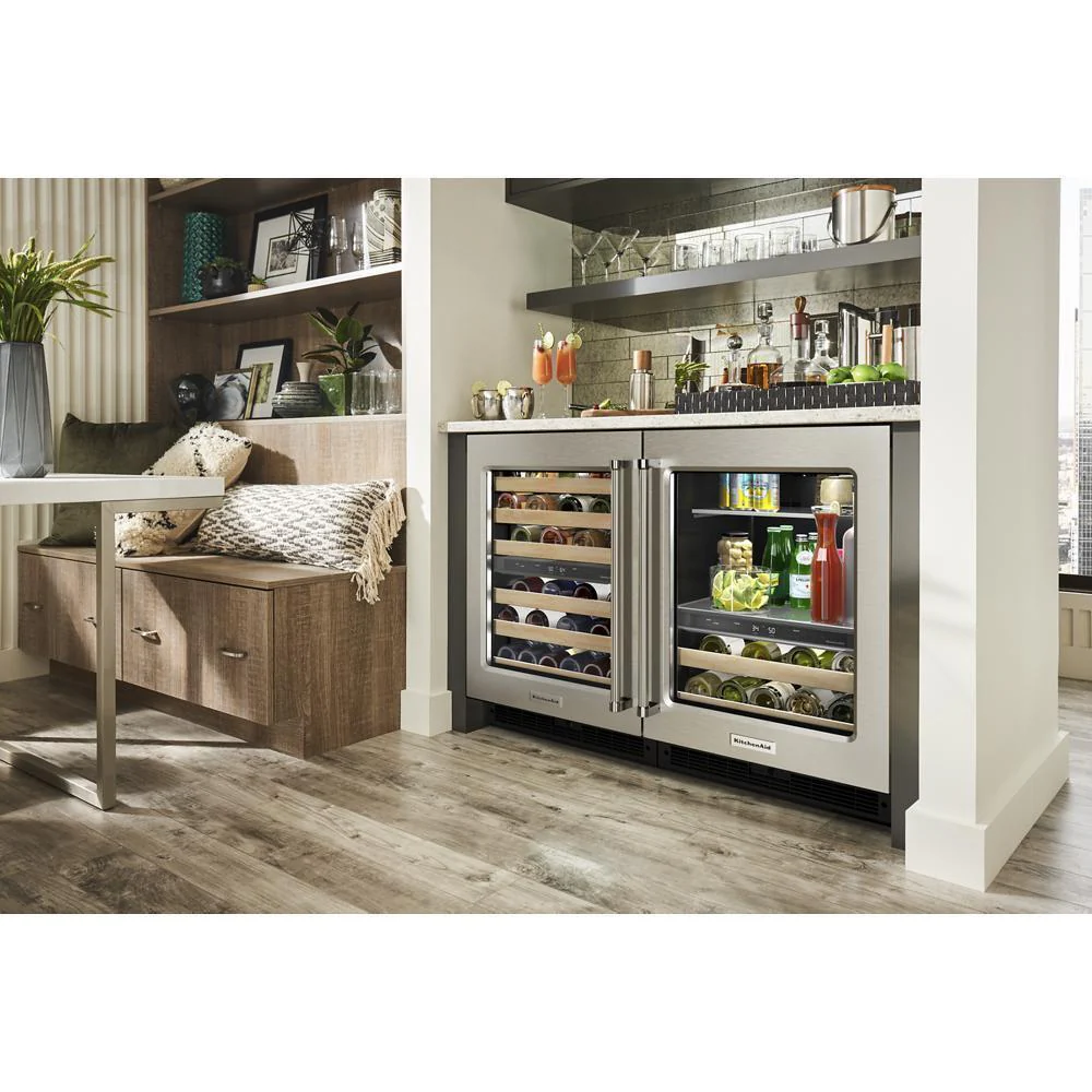 Kitchenaid KUWL214KSB 24" Undercounter Wine Cellar with Glass Door and Wood-Front Racks - Image 10