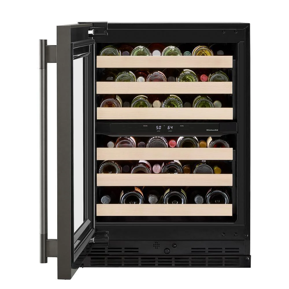 Kitchenaid KUWL524SBE 24" Undercounter Wine Cellar with Full-Extension Wood-Front Racks - Image 12