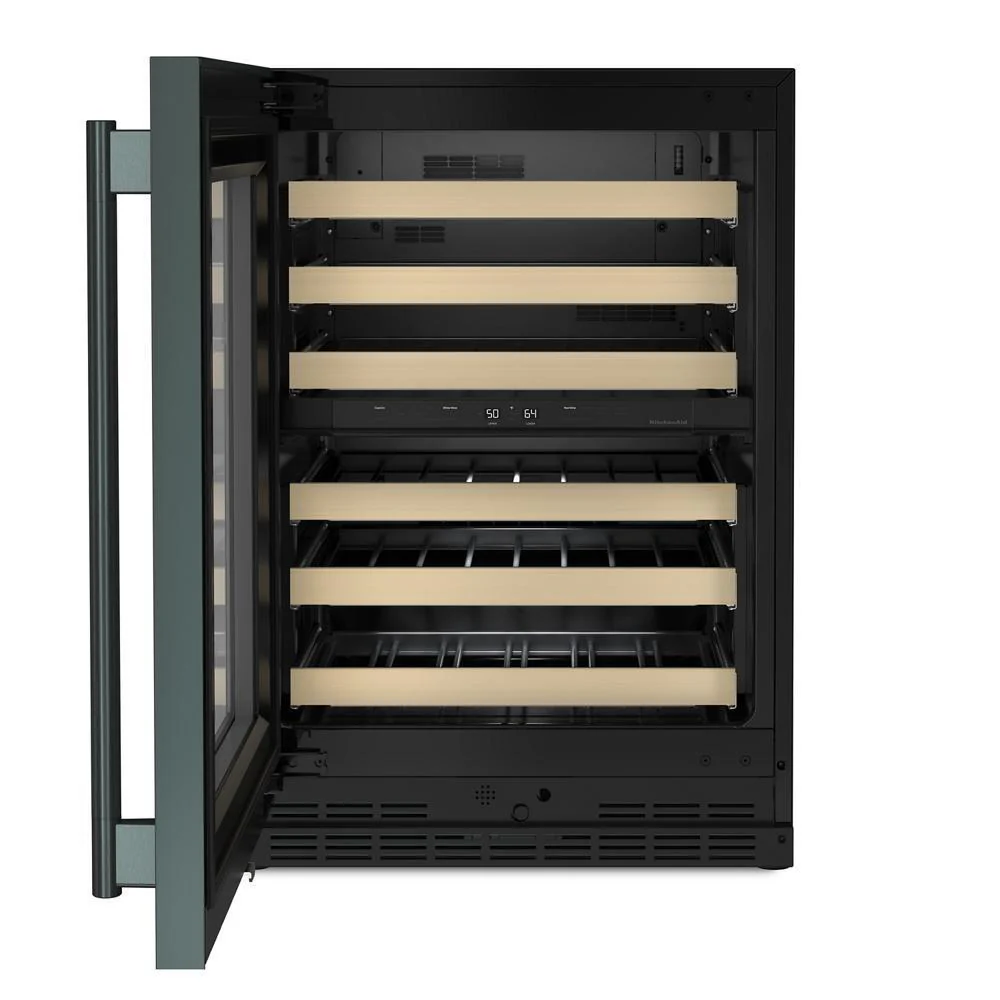 Kitchenaid KUWL524SJP 24" Undercounter Wine Cellar with Full-Extension Wood-Front Racks - Image 5