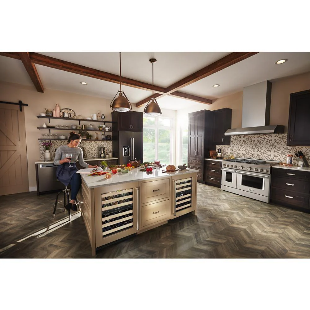Kitchenaid KUWR214KPA 24" Panel-Ready Undercounter Wine Cellar with Wood-Front Racks - Image 11