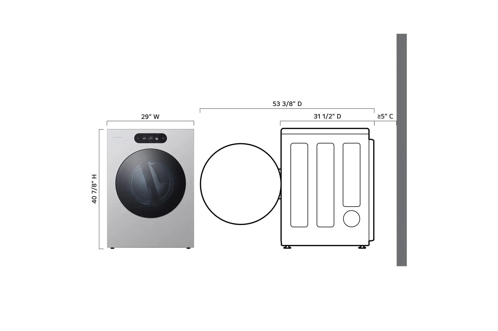 DLGX9901S LG SIGNATURE 9.0 cu. ft. Mega Capacity Smart Front Load Gas Dryer with Built-In Intelligence, TurboSteam® and Touch LCD Control - Image 6