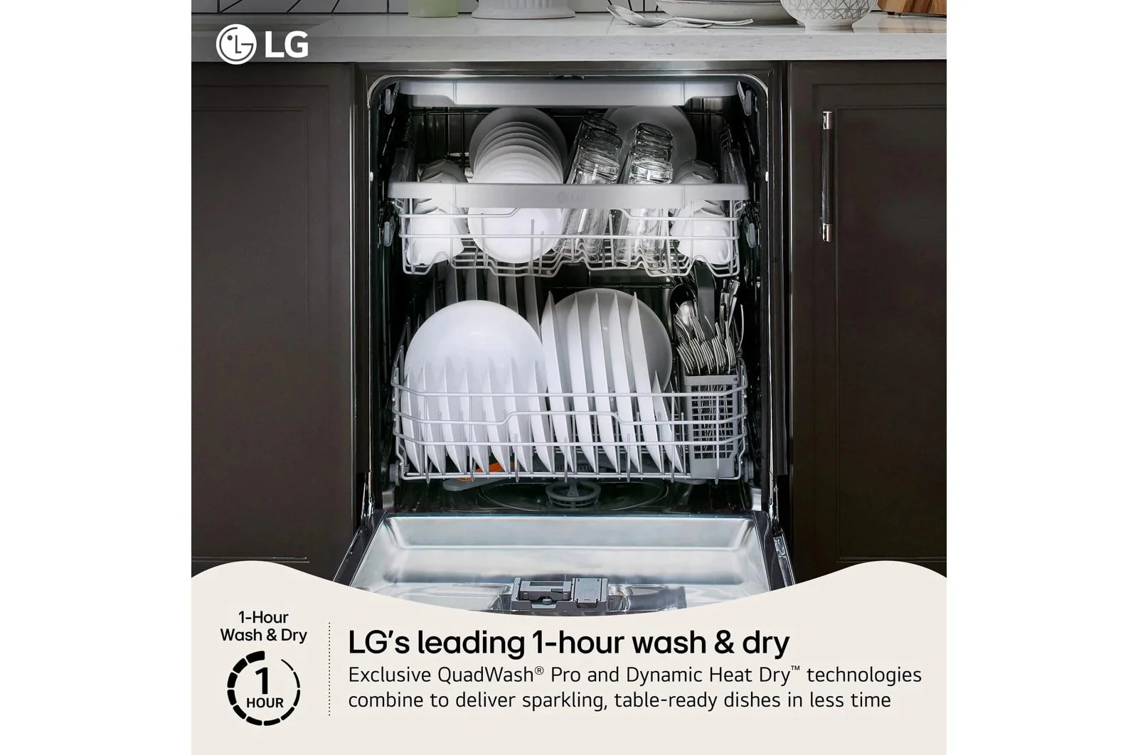 Lg LDNPM545D Smart FlushFit™ Top Control Dishwasher with 1-Hour Wash & Dry, QuadWash® Pro, and Dynamic Heat Dry™ w/AutoVent Dry™ - Image 4