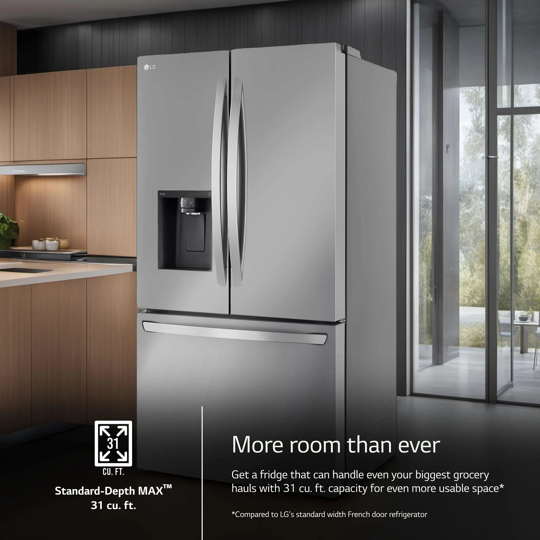 Lg LRFXS3106S 31 cu. ft. Smart Standard-Depth MAX™ French Door Refrigerator with Dual Ice - Image 13