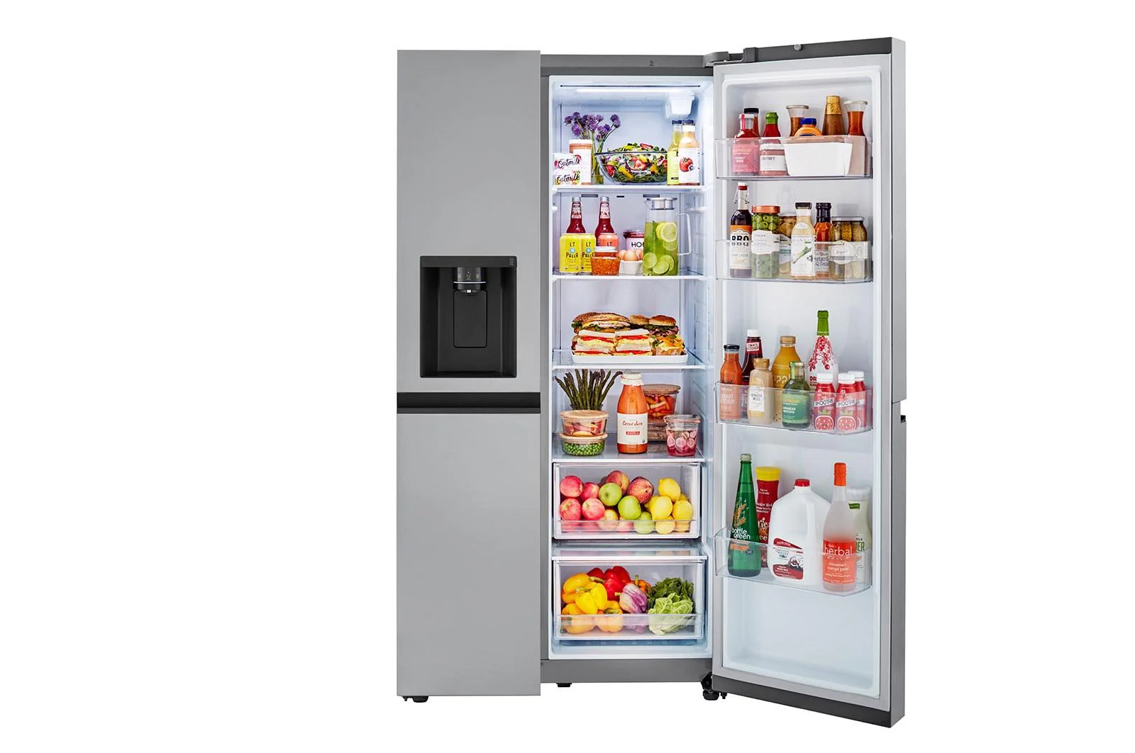 Lg LRSXC2306V 23 cu. ft. Side-by-Side Counter-Depth Refrigerator with Smooth Touch Dispenser - Image 4