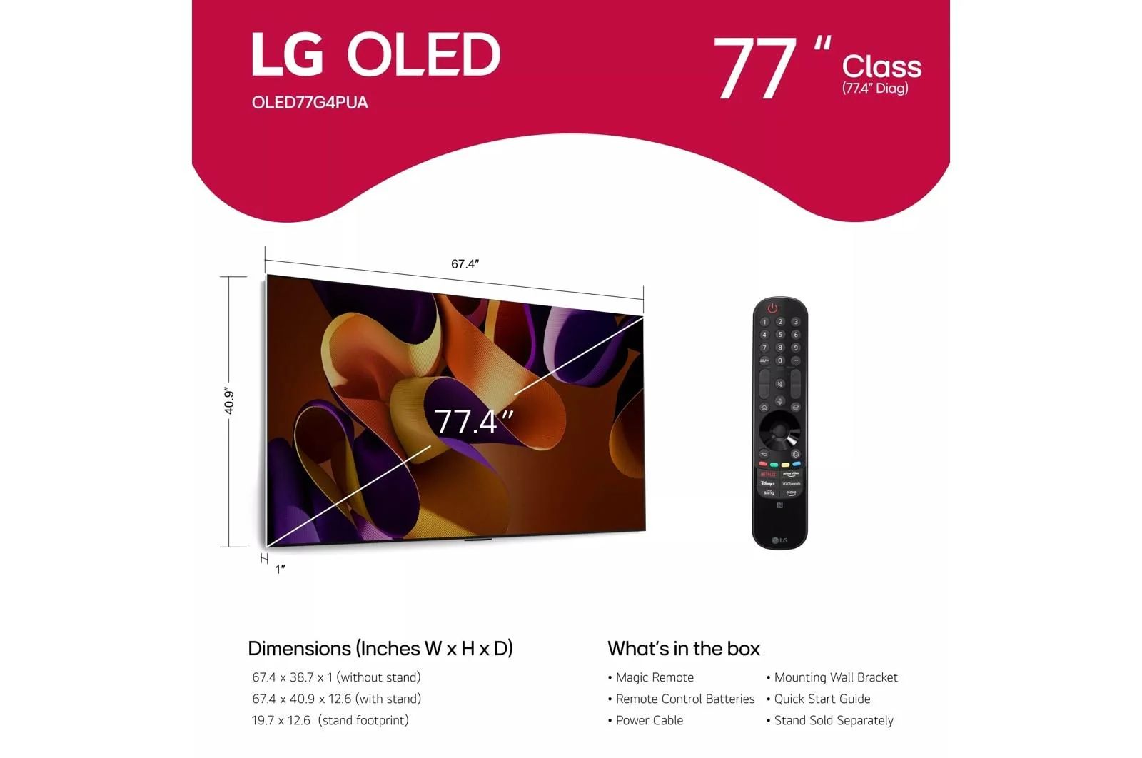 OLED77G4WUA LG G4 77 Inch Class OLED evo AI Smart TV 2024 - OLED77G4WUA - Image 7