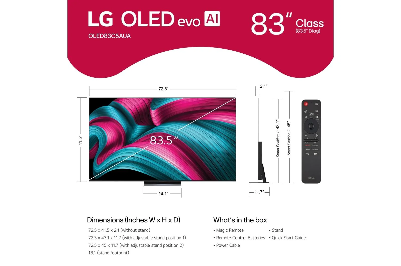 Lg OLED83C5PUA 83 Inch Class LG OLED evo AI C5 4K Smart TV 2025 - Image 14