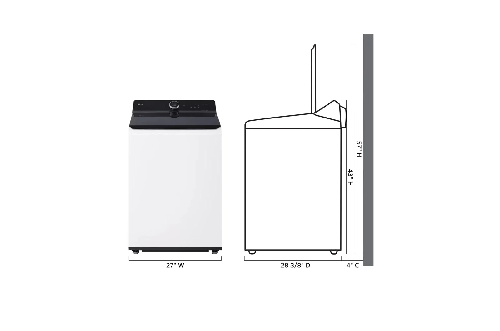 Lg WT8600CW 5.5 cu. ft. Mega Capacity Smart Top Load Washer with Impeller, EasyUnload™, AI Sensing, ezDispense®, Water Faucet & LCD Digital Dial Control - Image 8