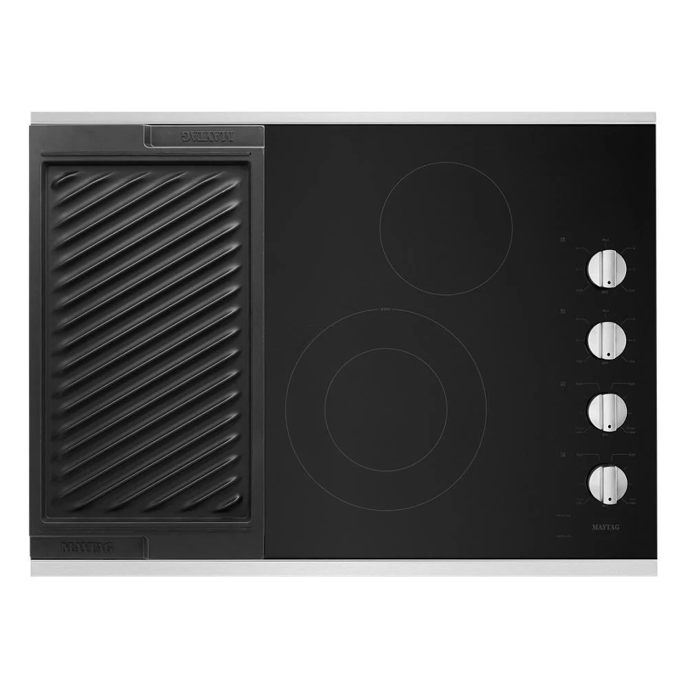 Maytag MEC8830HS 30-Inch Electric Cooktop with Reversible Grill and Griddle - Image 2