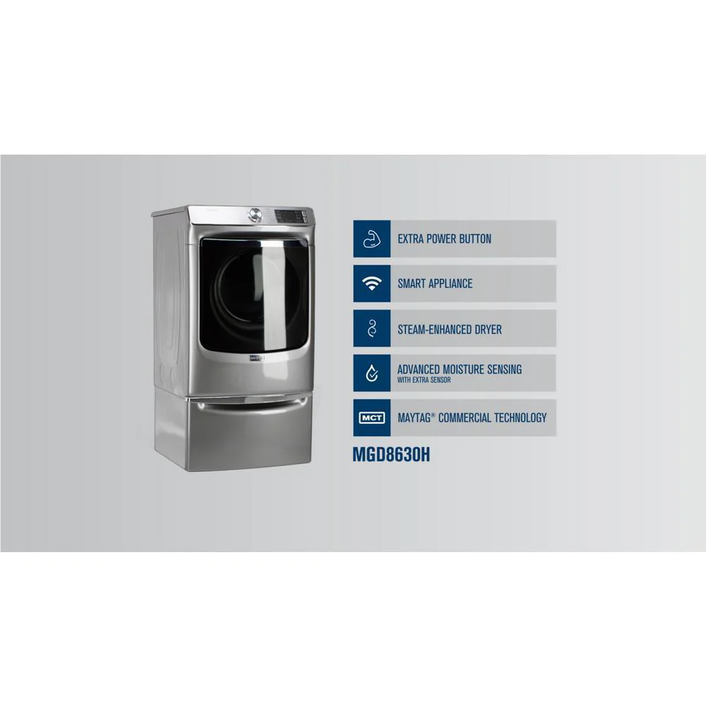 Maytag MGD8630HC Smart Front Load Gas Dryer with Extra Power and Advanced Moisture Sensing Plus - 7.3 cu. ft. - Image 4